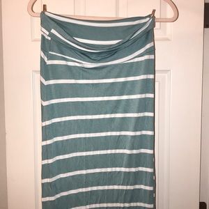 Blue w/ white strip maxi skirt